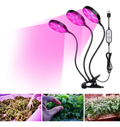 Lámpara De Clip Flexible 45w 3 Cabeza Redonda