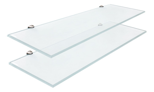 Repisas Cristal Templado 9mm Para Baño / Set De 2: 60x20cm