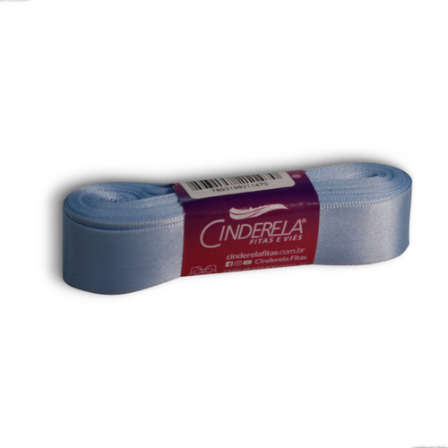 Fita Cetim Cinderela 22mm 10 Metros Laços Cor 010 Azul Claro Cor Azul-claro Lisa