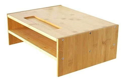 Imagen 3 de 4 de Soporte Elevador Bambu Para Monitor 2 Nivele Escritorio