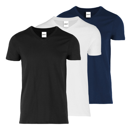 Pack 3 Pzs Playeras Para Hombre Caballero Algodon Cuello V