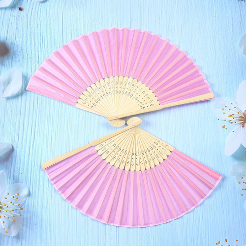 20pzs Abanicos Plegables Mano Rosa Abanicos Tela Para Fiesta
