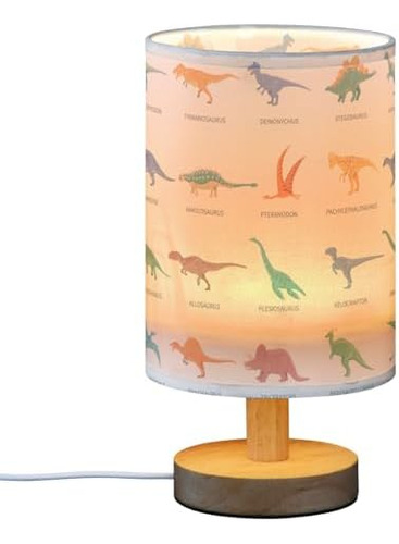 Lámpara De Mesa De Noche Con Diseño De Dinosaurio En Blanco