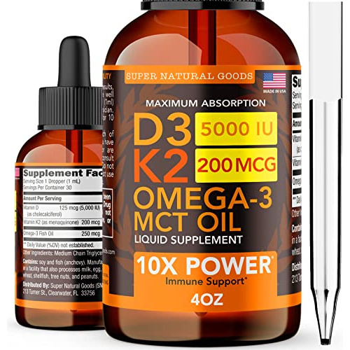 Vitamina D3 K2 Liquid Drops 5000 Iu - Maximum Cb6va