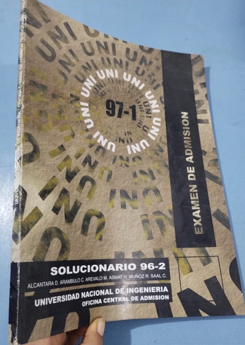 Libro Examen De Admisión Resuelto Uni 97-1 Ocad