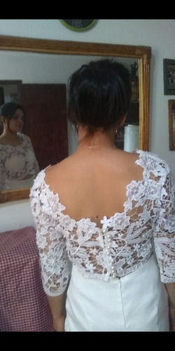 Vestido Novia Dos Piezas Talle M