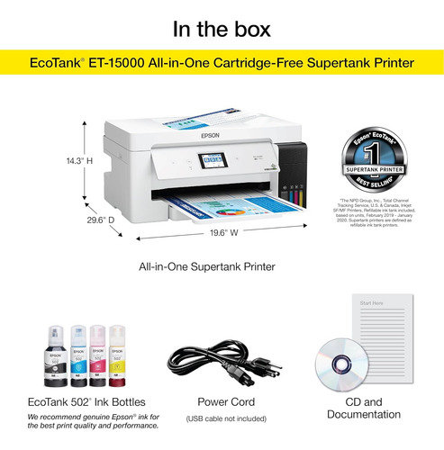 Epson Ecotank Et-15000 Wireless Color All-in-one Supertan...