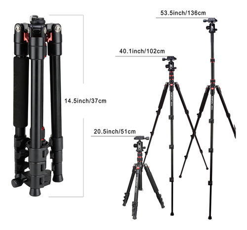 Bonfoto B690a Camera Trípode Para Viajes, Trípode Dslr De De