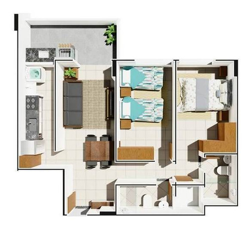 Imagem 6 de 11 de Apartamento, 2 Dorms Com 68.84 M² - Caicara - Praia Grande - Ref.: Cg337 - Cg337