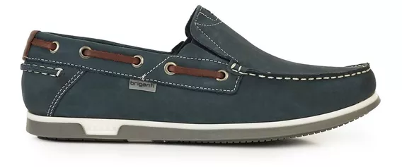 Zapato Nautico Hombre Cuero Mocasin Casual Briganti Vestir