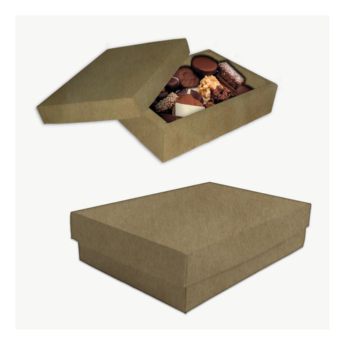 Cajas Para Bombones 1/2 Kg Kraft Bijou Regalos Pack X 100