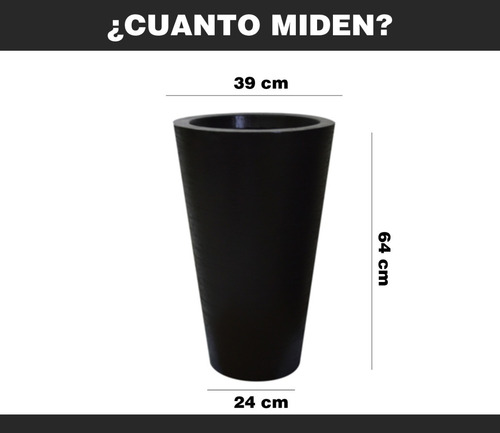 Imagen 7 de 7 de Maceta Minimalista Cono Mejor Que Fibra De Vidrio .78