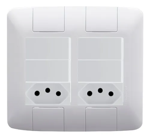 comprar Cj 4 Teclas Simples +2 Tomadas 10a 4x4 Linha Aria Tramontina