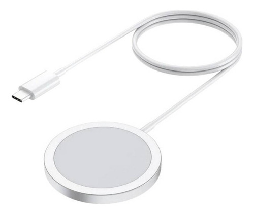 Cargador Inalámbrico Qi Magsafe 15w Compatible Para iPhone Color Blanco