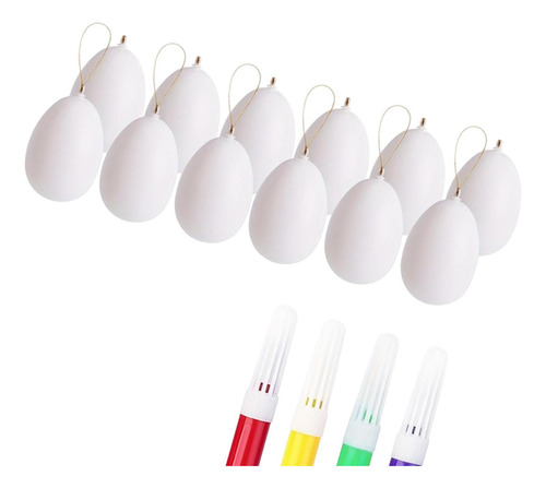12x Huevos De Pascua Sin Pintar Diy, Rellenos De Cestas 6cm