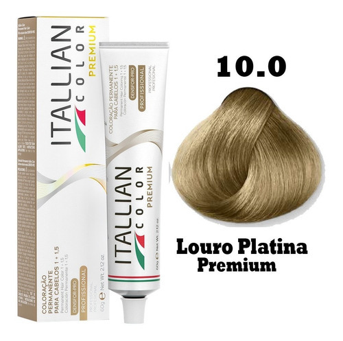  Coloração Itallian Color 60g Profissional Cores Diversas Tom 10.0 Louro Platina Premium