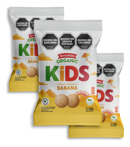 Smookies Kids Orgánicas 16 Unidades 120gr Sabores Banana