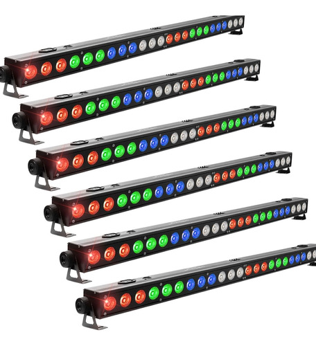 Kit 6 Ribalta 24 Leds 12w Rgbw Pixel Dmx Indoor