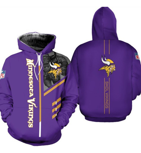 Nfl Minnesota Vikings Sudaderas Chamarras Unisex