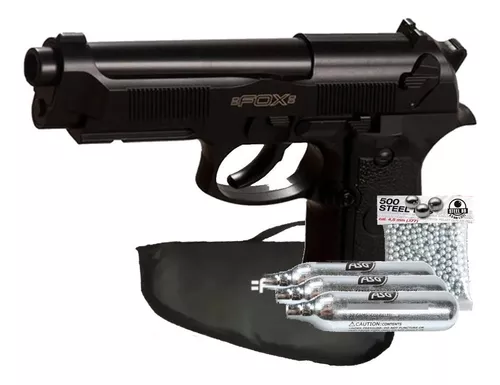 Pistola Fox Gas Comprimido Co2 Semiautomática Balines Funda