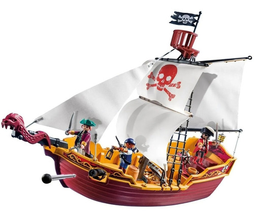 Imagen 2 de 3 de Playmobil Barco Pirata 74 Pzs Original - Sharif Express 5618