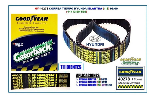 Correa Tiempo Hyundai Tiburon 1.8 2.0 16valve 1997 1998 111d