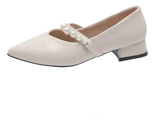 comprar Zapatos Franceses Mary Jane Para Mujer Con Hebilla De Perla 