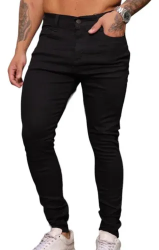 Calça Jeans Masculina Super Skinny Justa Bem Colada Na Perna Com Lycra  Elastano Premium