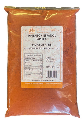 Paprika Pimentón Español 250 Gramos