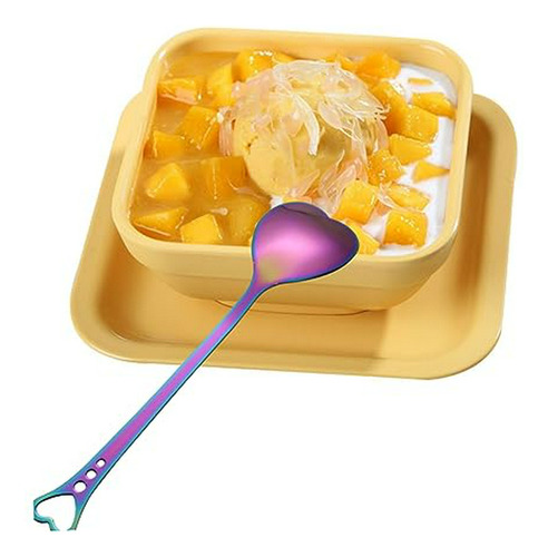 Cuchara De Postre De Acero Inoxidable Con Baño De Oro