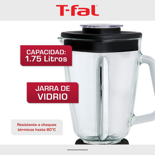 Licuadora T-fal Power Mix Ln2898mx 2l Negro Vaso Cristal