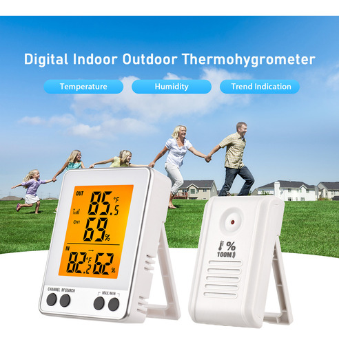 Termohigrômetro Sem Fio Com Sensor Remoto Para Casa E
