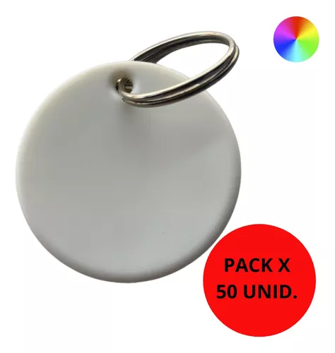 Llavero Plastico Para Sublimar Circular X 50 Unidades - $ 8.950