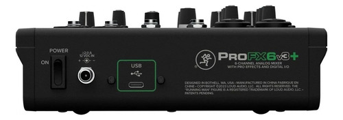 Mezcladora Mackie, 6 Canales, Usb, Profx6v3+