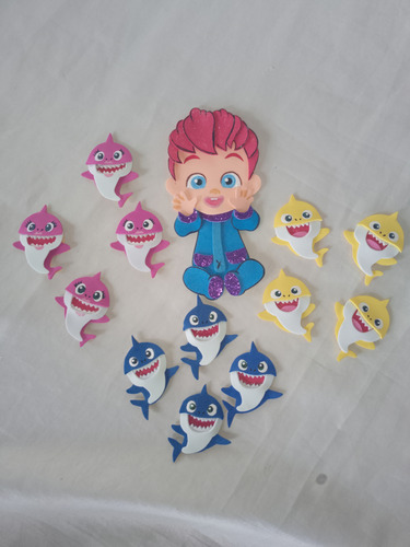 Baby Shark Bebé Finn Figuras Foami Decoración De Fiesta