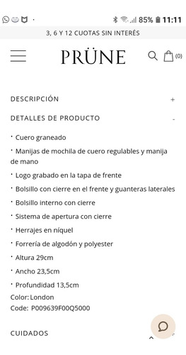 Mochila Cuero Prune