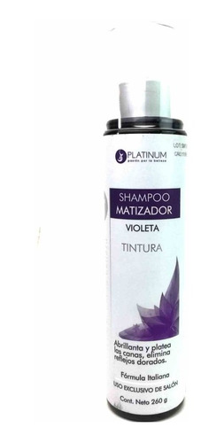 Shampoo Matizador Platinum Cubre Canas Y Reflejos 260 Gr