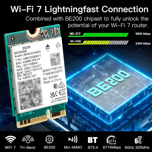 Placa Wifi 7 Intel Be200 Pci Express Bluetooth Pcie Be200ngw