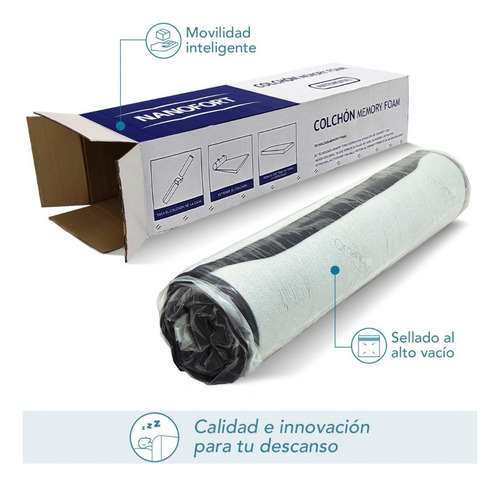 Colchon Full 2 Plazas Memory Foam 135x190 X 17 Alta Densidad