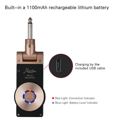 Rowin Ws-20 2.4g Wireless Rechargeable Electric Guitar