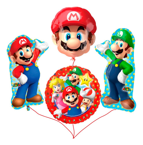 Bouquet De Globos Súper Mario Bross Peach