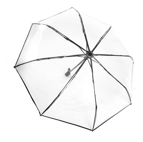 Imagen 2 de 9 de Paraguas Transparente Lluvia Automático Plegable Portátil Tr