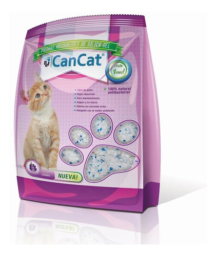 Piedras Sanitarias Can Cat Silica Gel 3,8l 2kg Aroma Lavanda