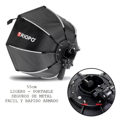 Octabox Softbox Caja De Luz Triopo 55cm Armado Rapido