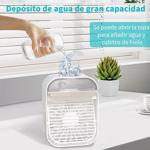 Ventilador Humidificable Escritorio Enfriador Con Luz Led