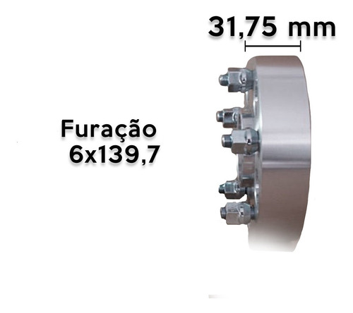 Imagem 2 de 4 de Kit 4 - Alargador De Rodas Prado 6x139,7 - 31,75mm Avm