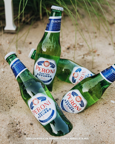 Cerveza Peroni Nastro Azzurro Origen Italia Porrón Pack X24