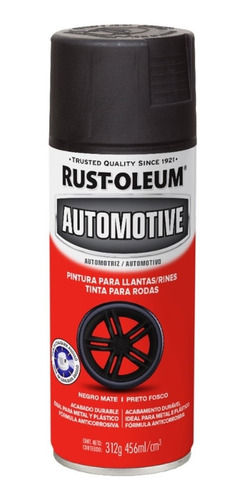 Pintura Para Llantas - Rines 312grs Negro Mate Rust Oleum