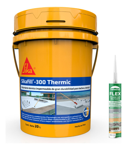 Pack Aislante Térmico Para Techos X 20lt + Thermotek Flex