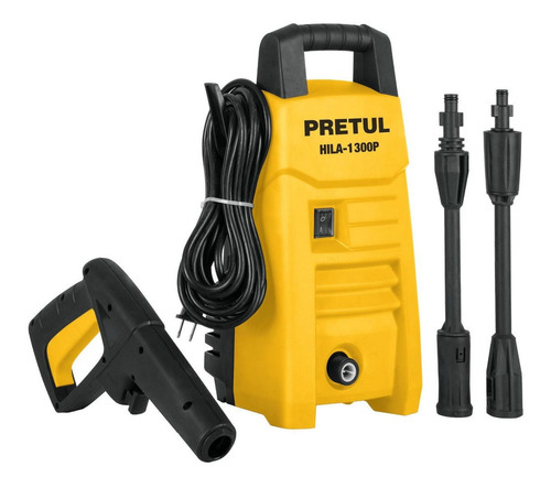 Hidrolavadora eléctrica Pretul HILA-1300P amarilla/negro de 1200W con 1300psi de presión máxima 127V - 60Hz